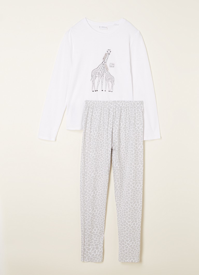 MANGO - Set Pyjama avec imprimé - Gris clair