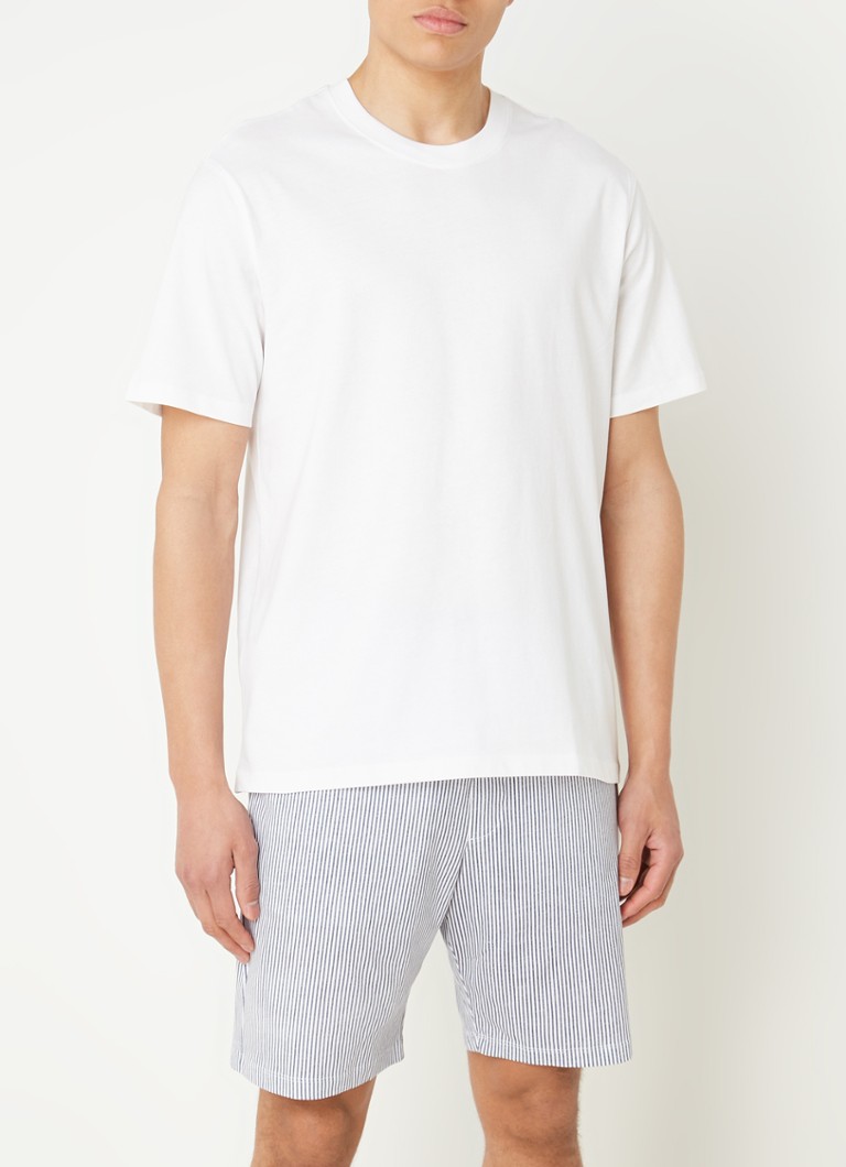 Mango - Sleep pyjamaset met streepprint - Gebroken wit