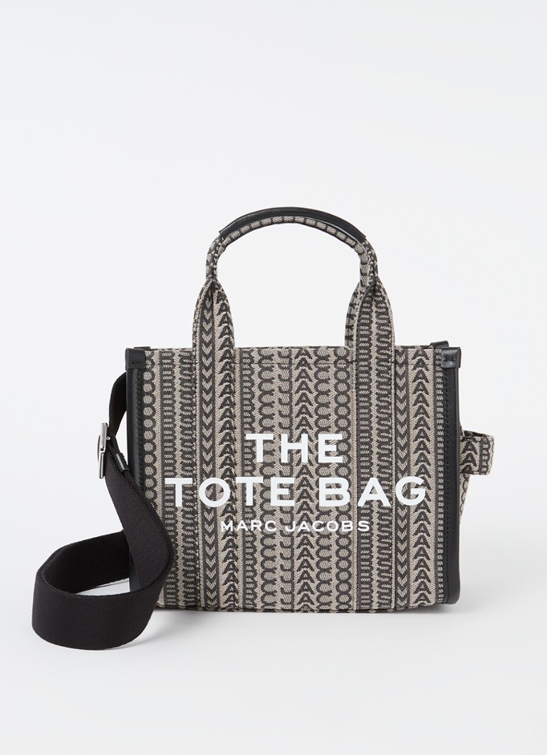 Marc Jacobs - The Jacquard Mini XS Tote Bag handtas met logo - Donkerbeige