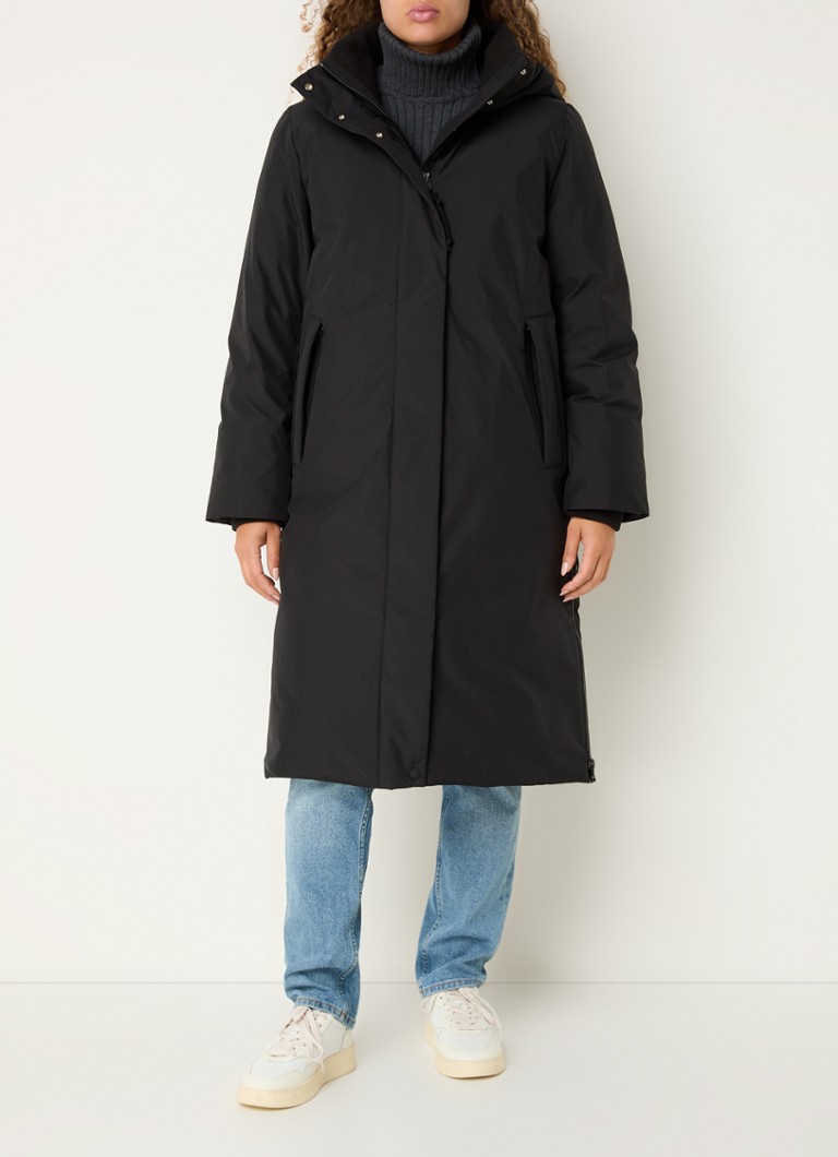 Marc O'Polo Denim - Gewatteerde jas met capuchon - Zwart