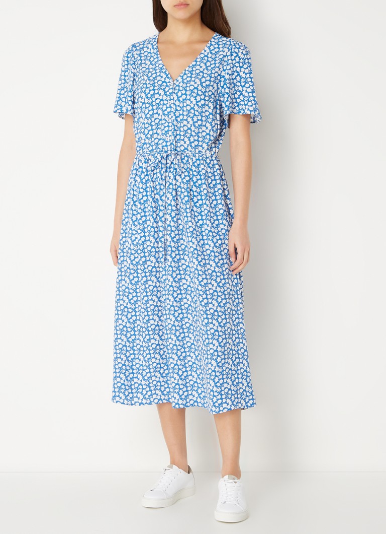 Marc O'Polo Denim Midi jurk met bloemenprint en steekzakken