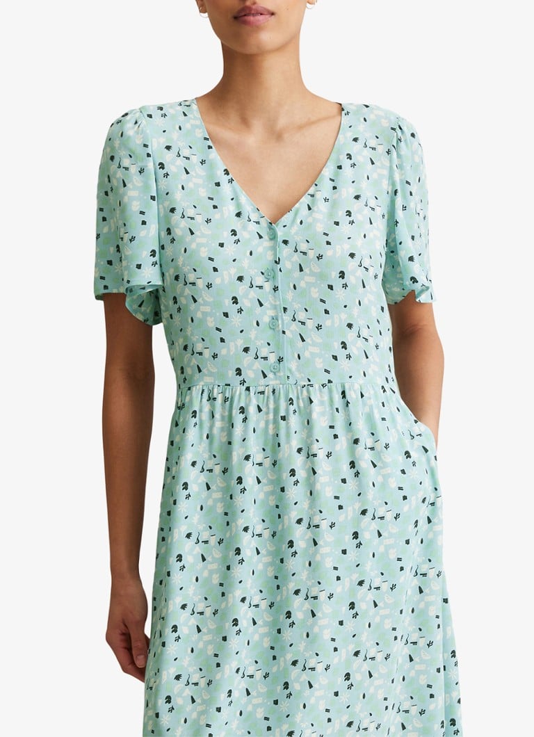 Marc O'Polo Denim - Midi jurk met print - Lichtblauw