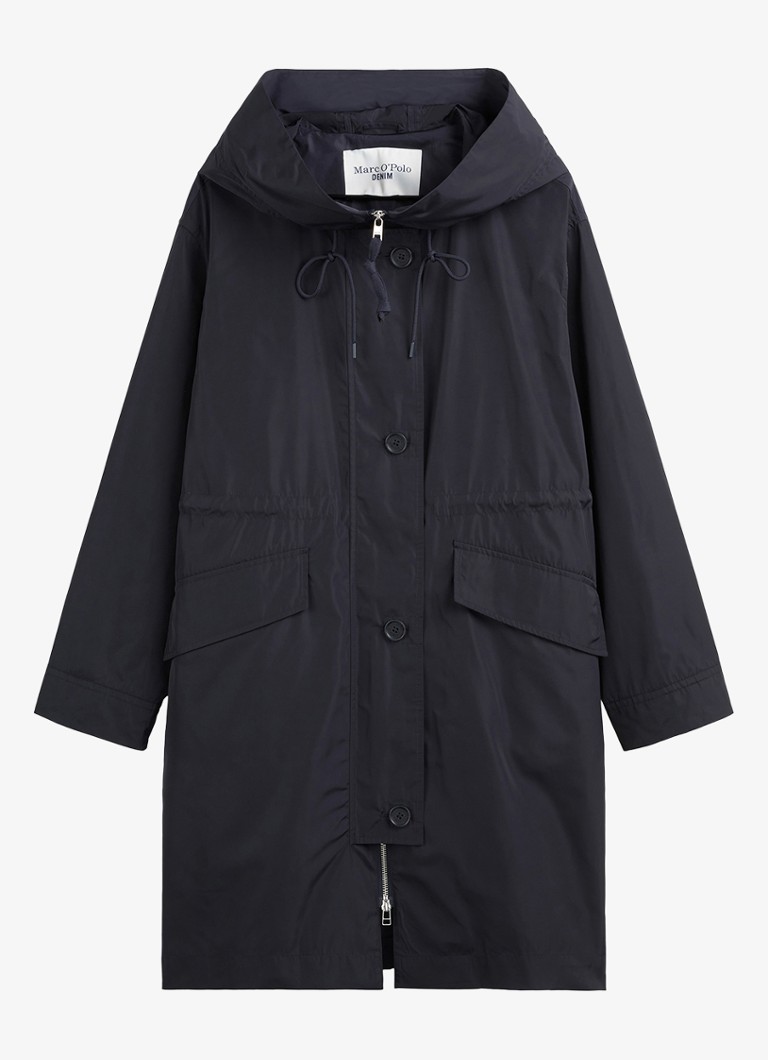 Marc O'Polo Denim - Parka met klepzakken en capuchon - Donkerblauw