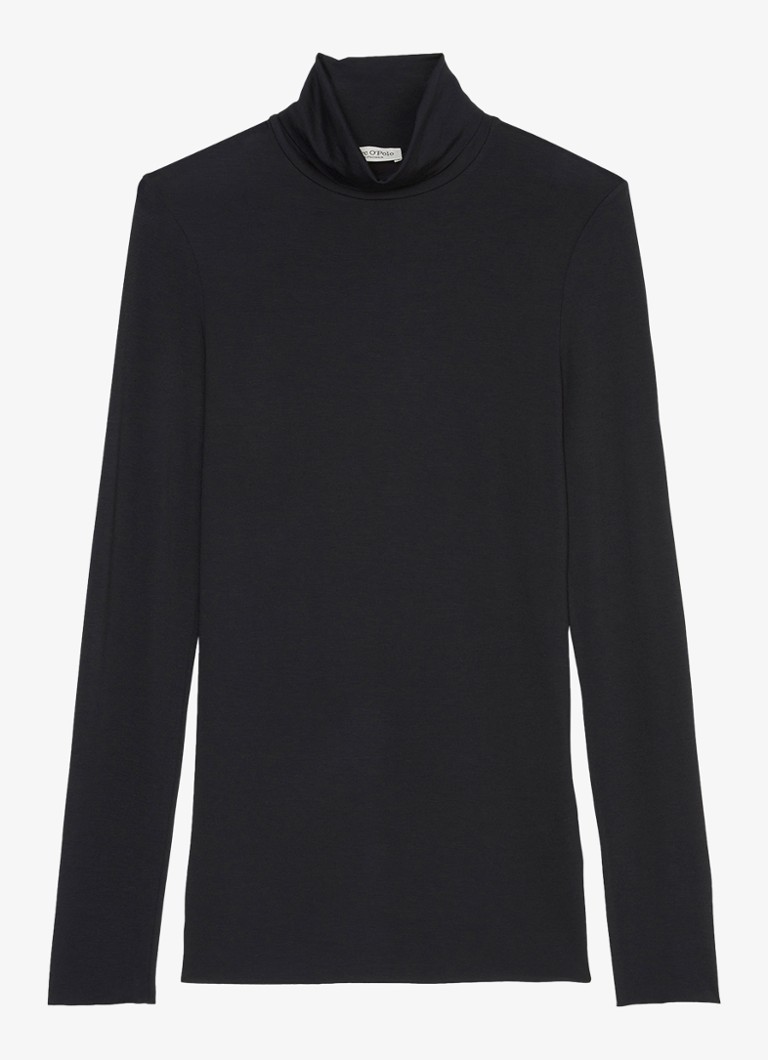 Marc O'Polo - Longsleeve met col - Zwart