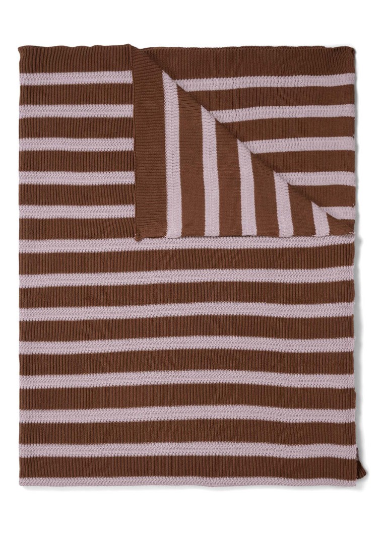 Marc O'Polo - Structure Plaid en tricot de coton biologique 130 x 170 cm - Marron