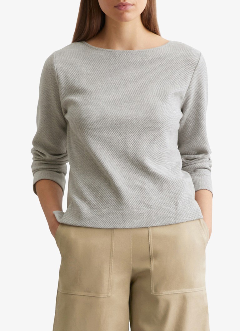 Marc O'Polo - Sweater met structuur - Grijsmele