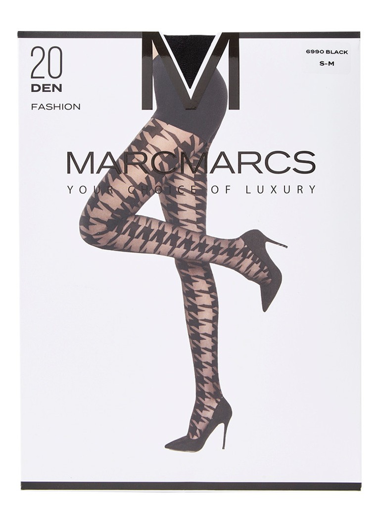 MarcMarcs - Panty met pied-de-poule dessin in 20 denier - Zwart