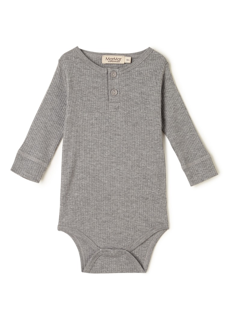 MarMar COPENHAGEN Henley romper met ribstructuur • Grijsmele