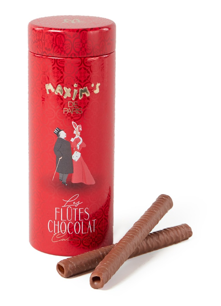 Maxim's de Paris - Chocolade wafel sticks met karamel in blik 140 gram - null