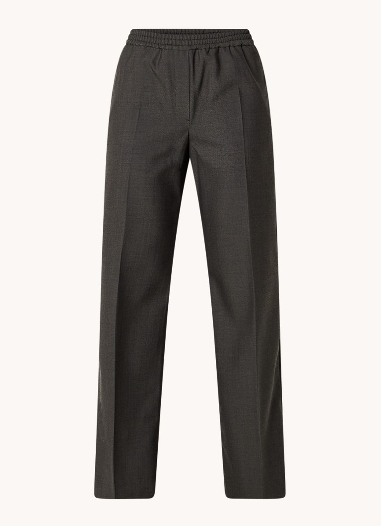 MaxMara Godezia high waist wide leg pantalon van scheerwol • Bronsgroen • deBijenkorf.be
