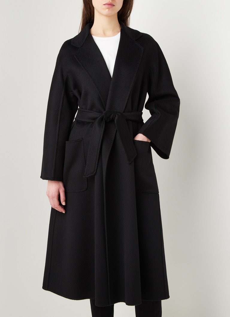 MaxMara - Manteau Labbro en cachemire avec ceinture à nouer - Noir