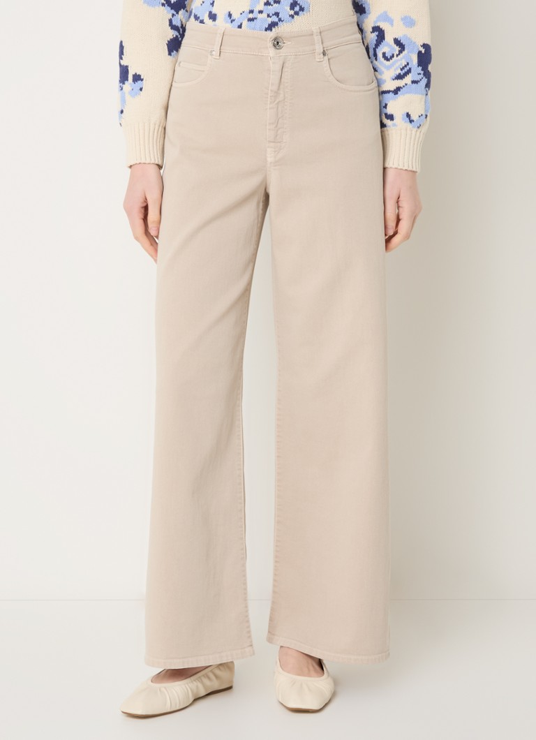 MaxMara - Medina high waist wide leg jeans met gekleurde wassing - Beige