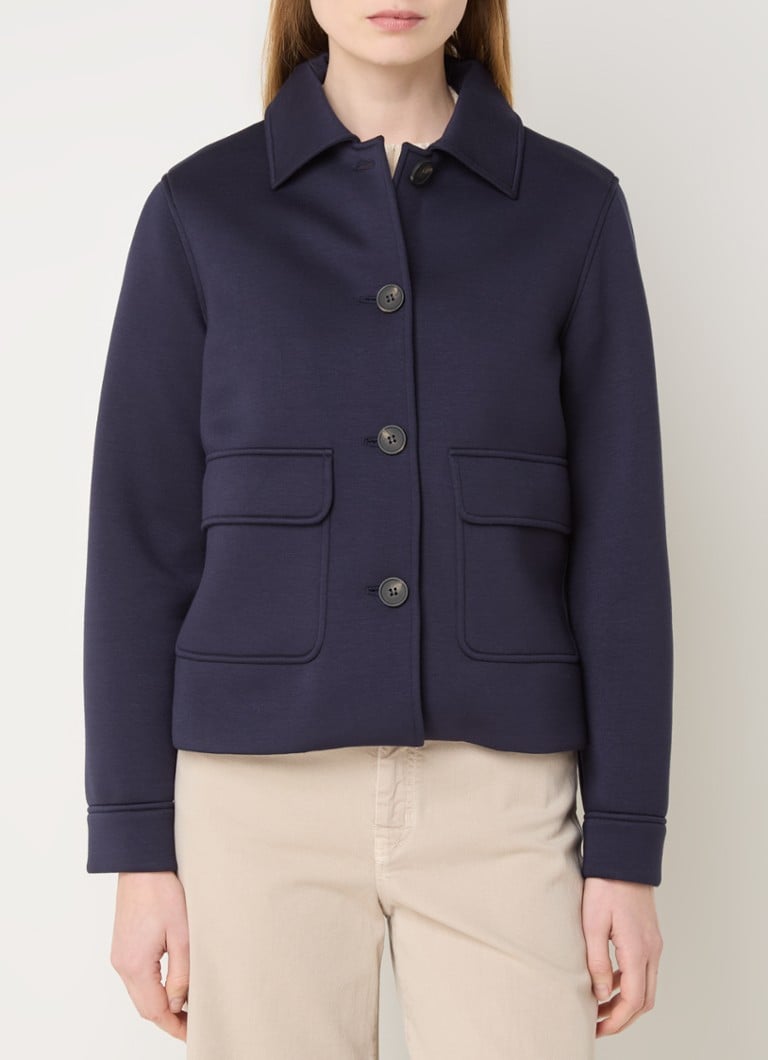 MaxMara - Opera jack van jersey met klepzakken - Donkerblauw