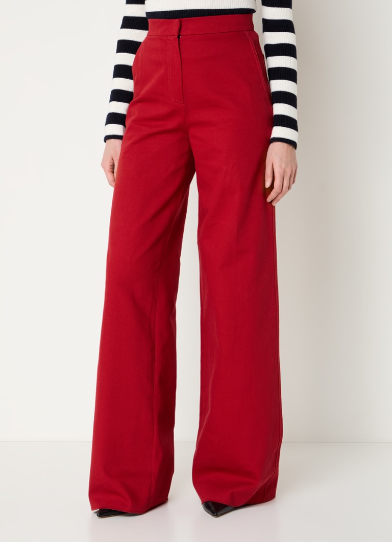 MaxMara - Ruggero high waist wide leg jeans met gekleurde wassing - Kersenrood