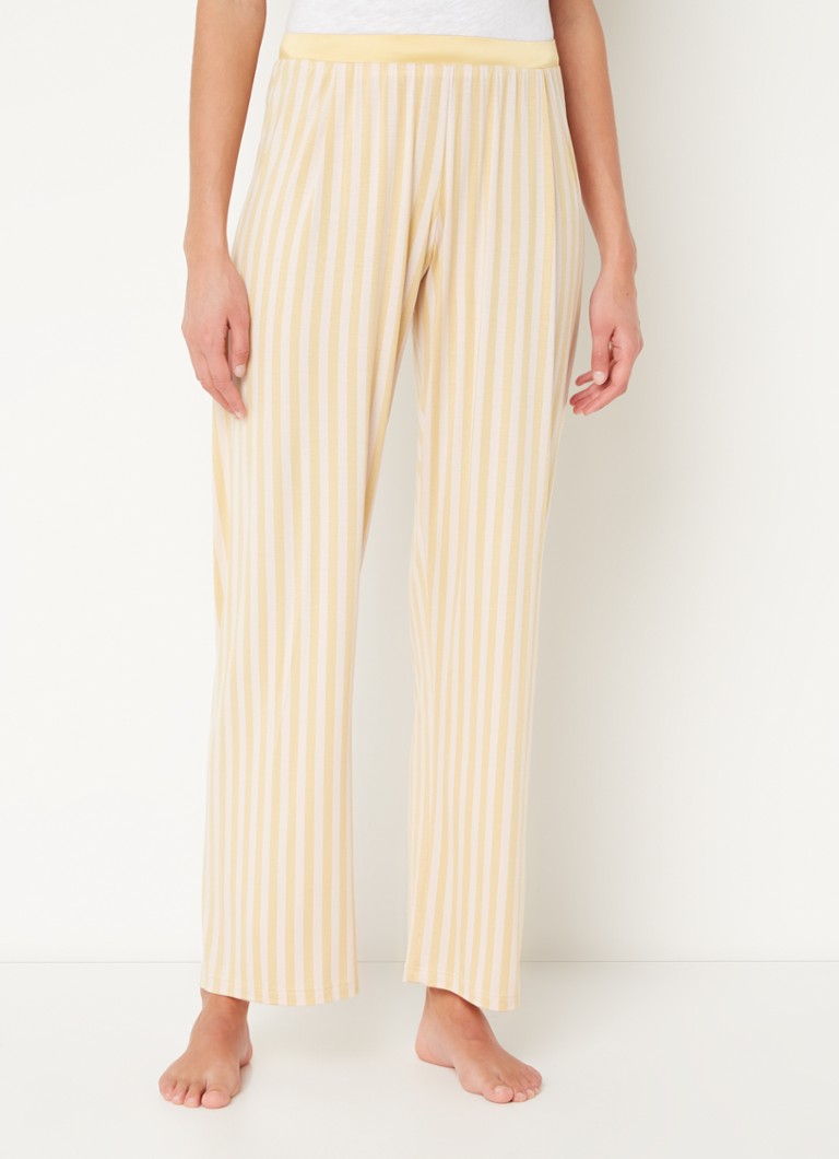 Mey - Pantalon de pyjama Shirin à rayures et détail satin - Jaune