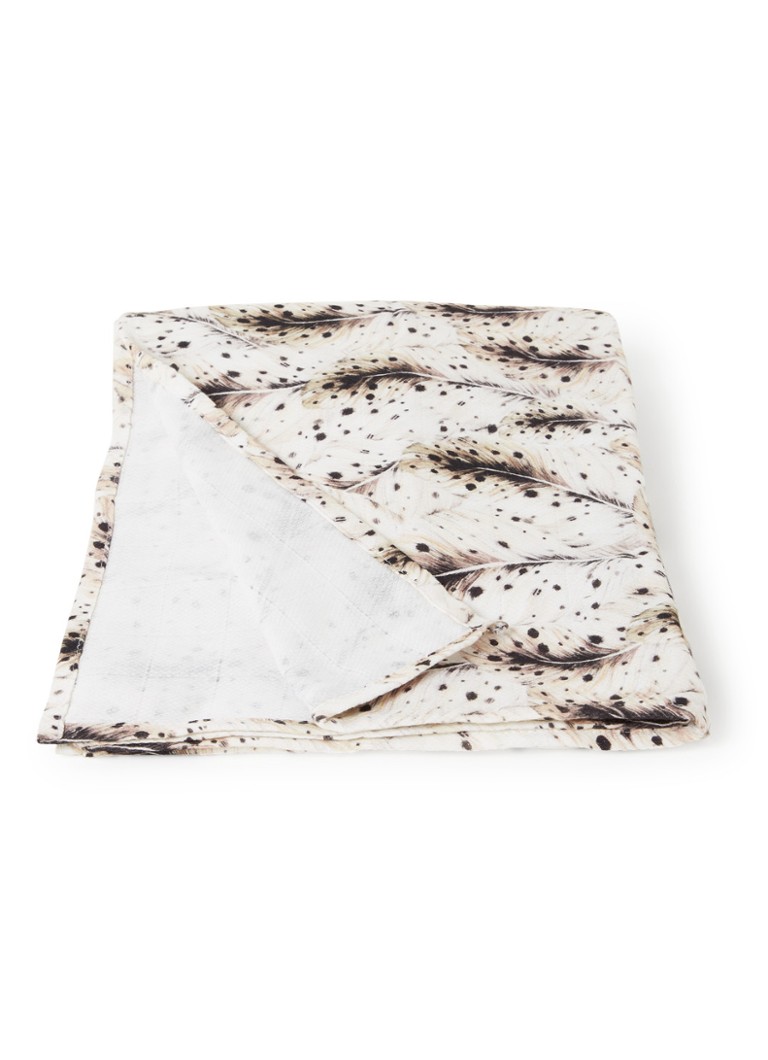 Mies & Co - Soft Feathers hydrofiele doek 120 x 120 cm - Gebroken wit