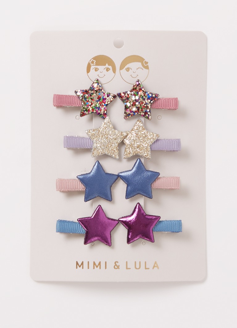 Mimi & Lula - Ziggy Star haarclip in set van 8 - Multicolor