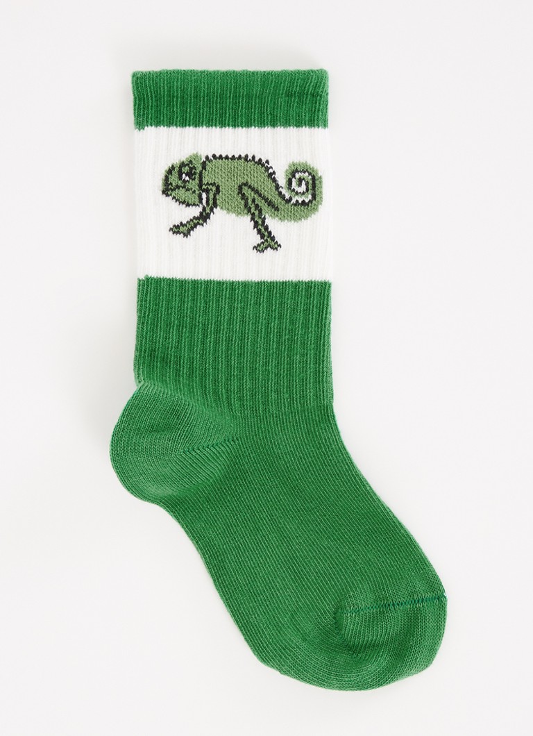 Mini Rodini - Lizard sokken met print - Groen
