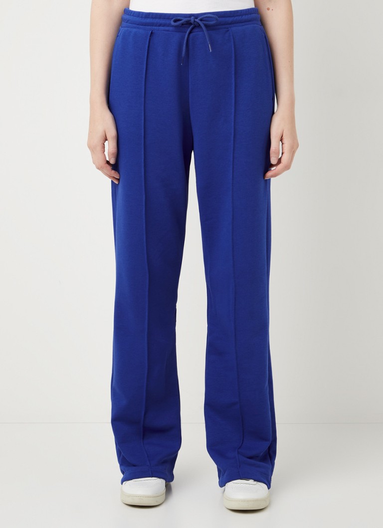 Modström - Pantalon de survêtement taille haute coupe droite en mélange de coton - Bleu cobalt