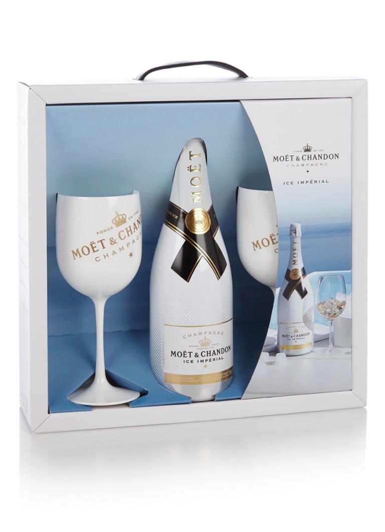 ongerustheid slachtoffers Slaapkamer Moët & Chandon Champagne Ice Impérial met 2 glazen in geschenkdoos •  deBijenkorf.be