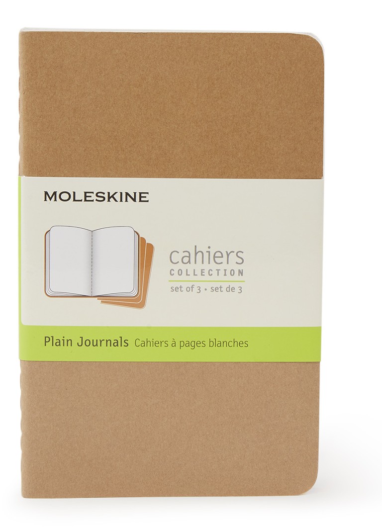 Moleskine - Cahiers blanco notitieboek 14 x 9 cm set van 3 - Zand