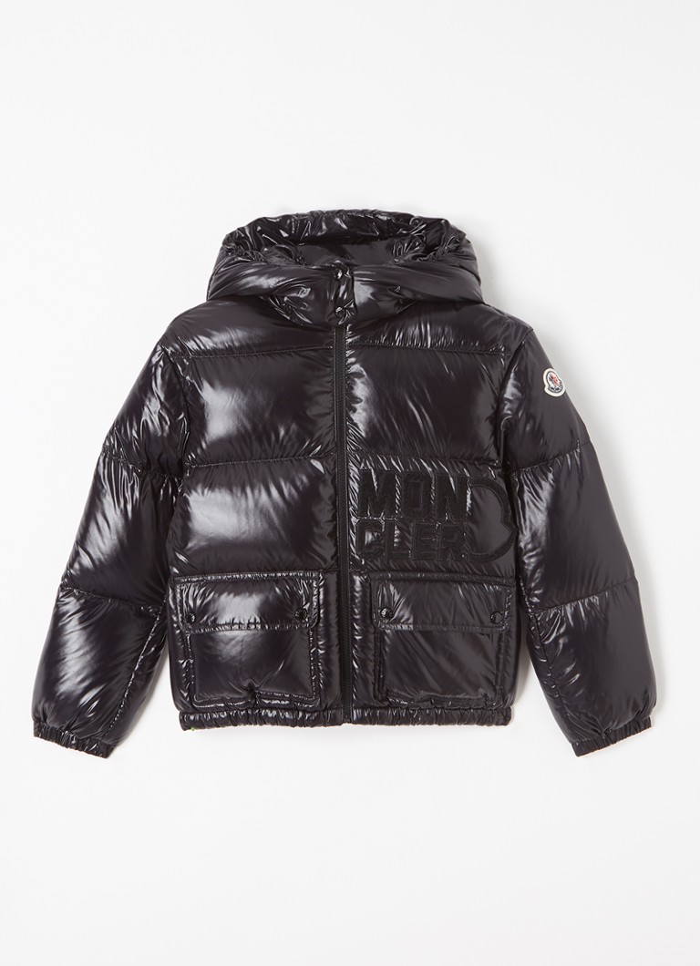 Moncler Abbaye gewatteerde jas met afneembaar capuchon • Zwart •  deBijenkorf.be