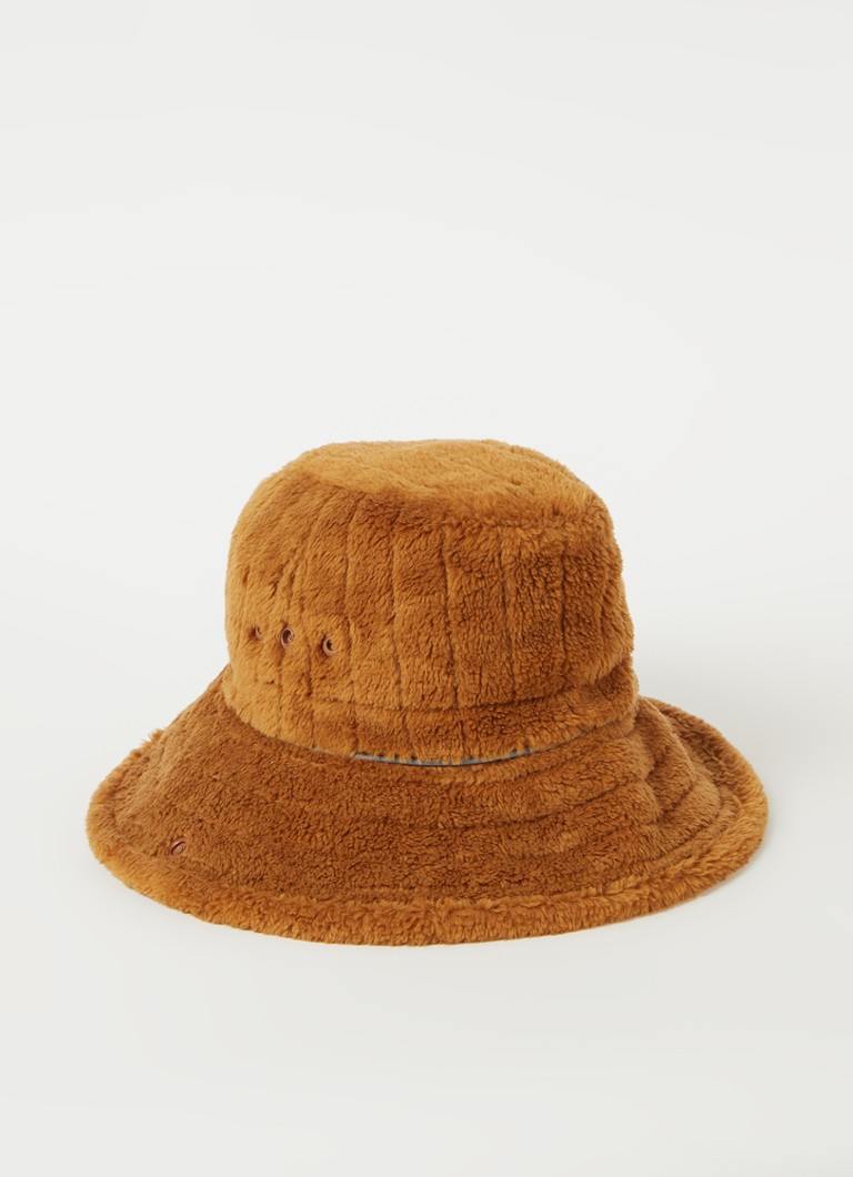 Moncler - Bucket hoed van imitatiebont - Donkeroranje
