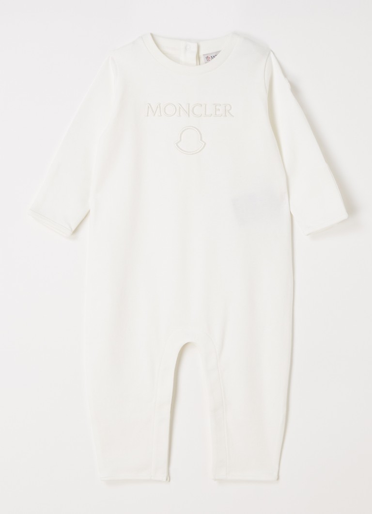 Moncler - Combinaison pour bébé avec bordure logo - Blanc