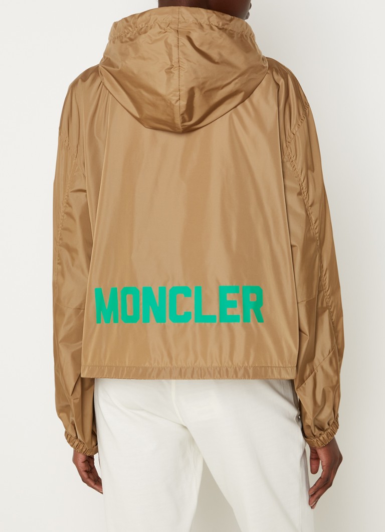 Moncler - Jack met capuchon en logoprint - Khaki
