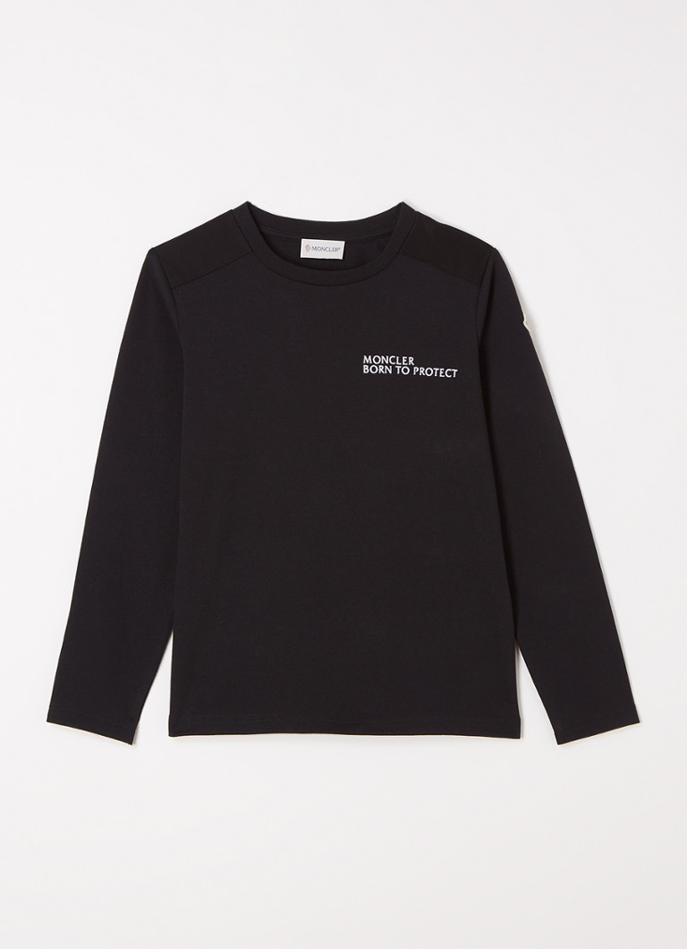 Moncler - Longsleeve met logoborduring - Zwart