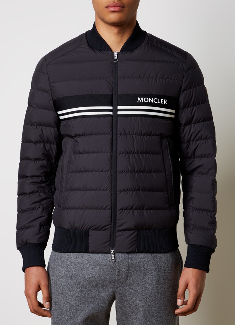 Moncler - Mounier gewatteerd bomberjack met donsvulling en ritszakken - Zwart