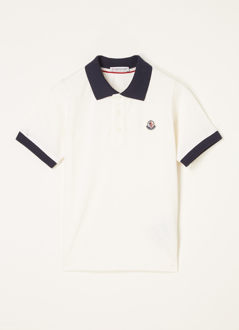 Moncler - Polo en coton piqué avec logo - Blanc