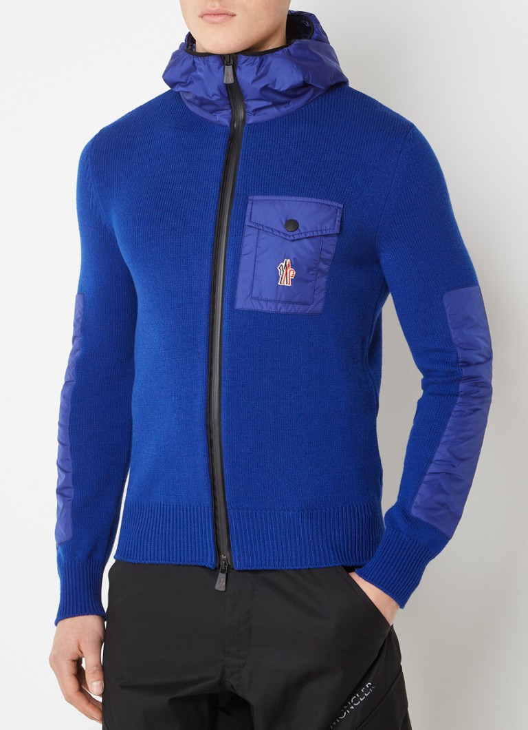 Moncler - Skipully van wol met capuchon - Kobaltblauw