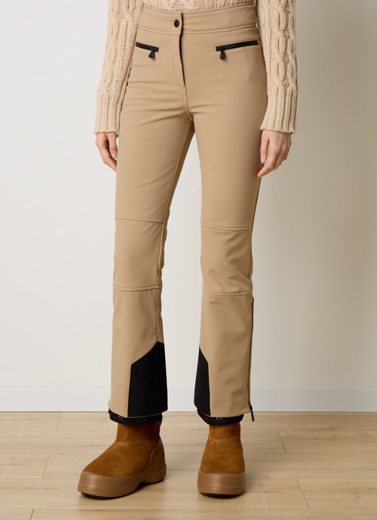 Moncler - Straight fit ski-broek van scheerwol met klepzakken - Beige