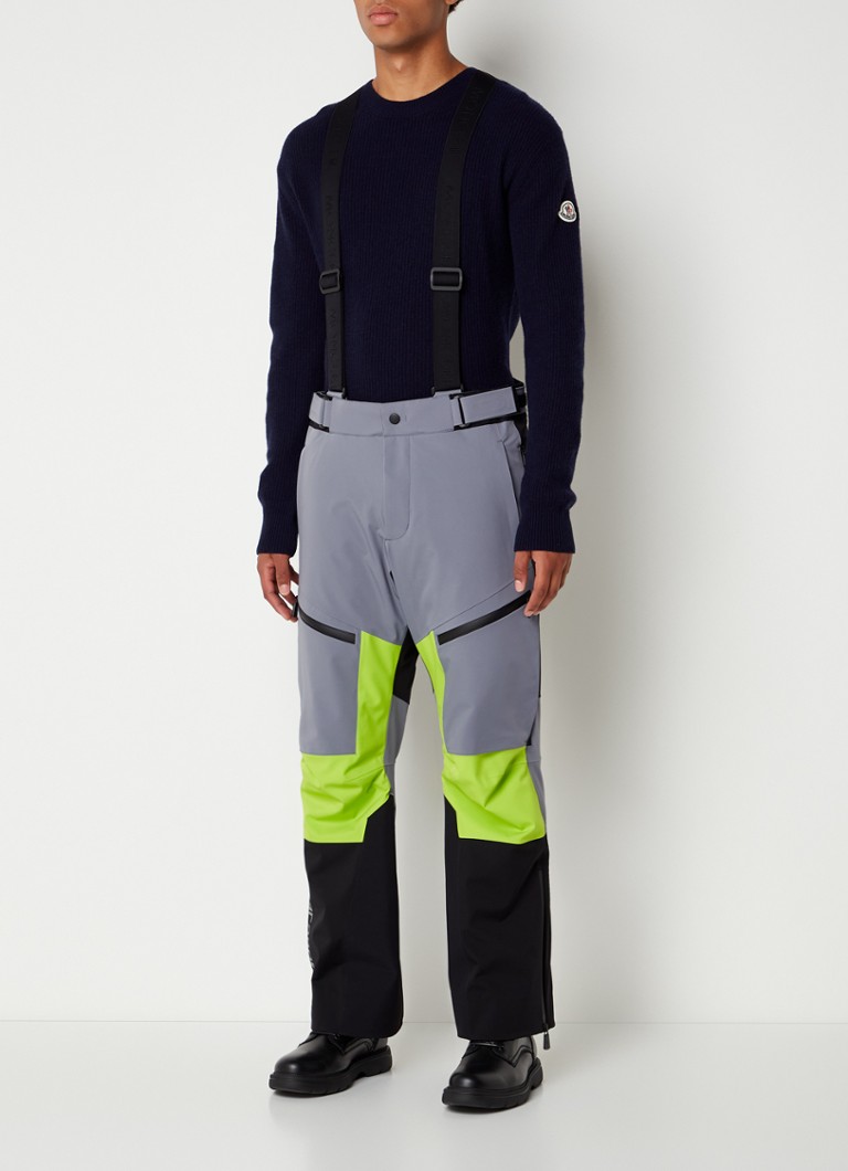 Moncler - Straight fit skibroek met ritszakken en afneembare bretels - Groen