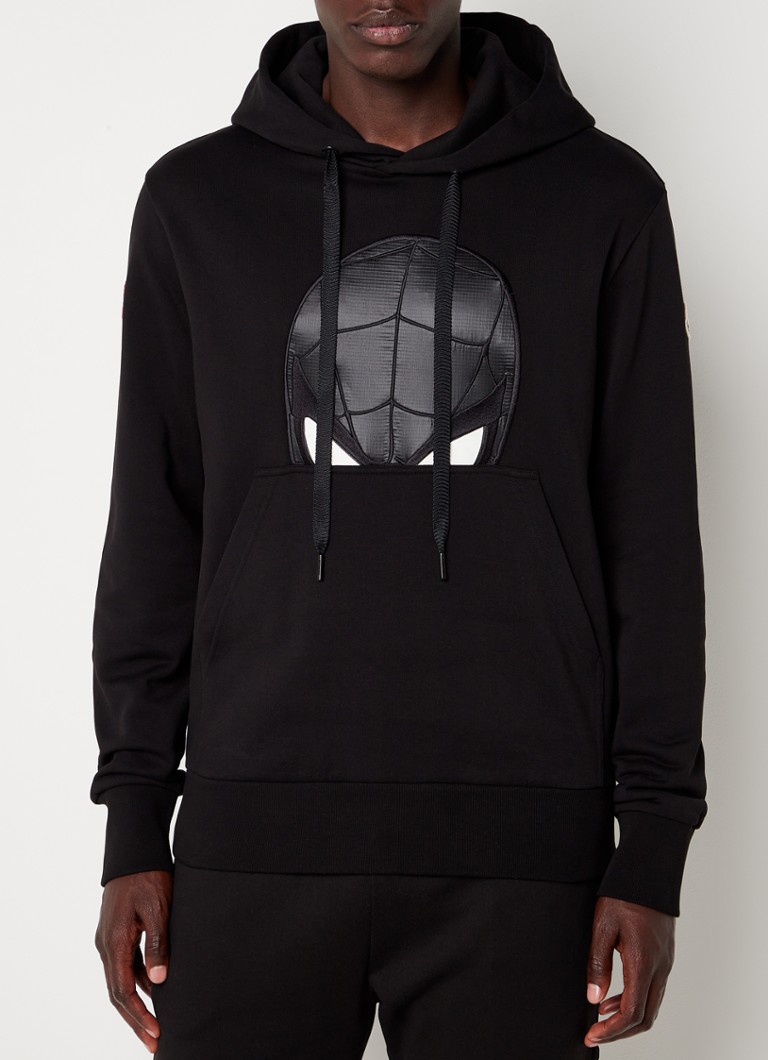 Moncler - Sweat à capuche Spiderman avec contraste et logo - Noir