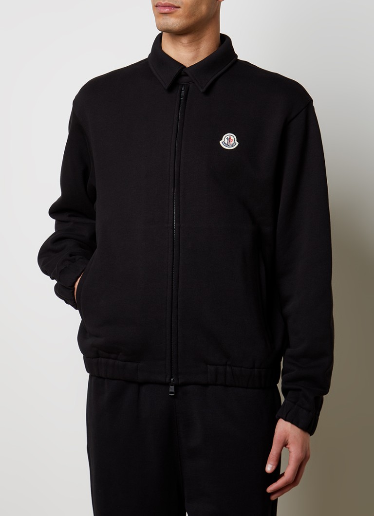 Moncler - Sweatvest met logoborduring - Zwart