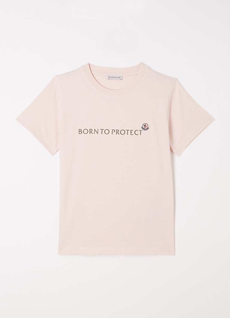 Moncler - T-shirt avec logo brodé - Rose clair