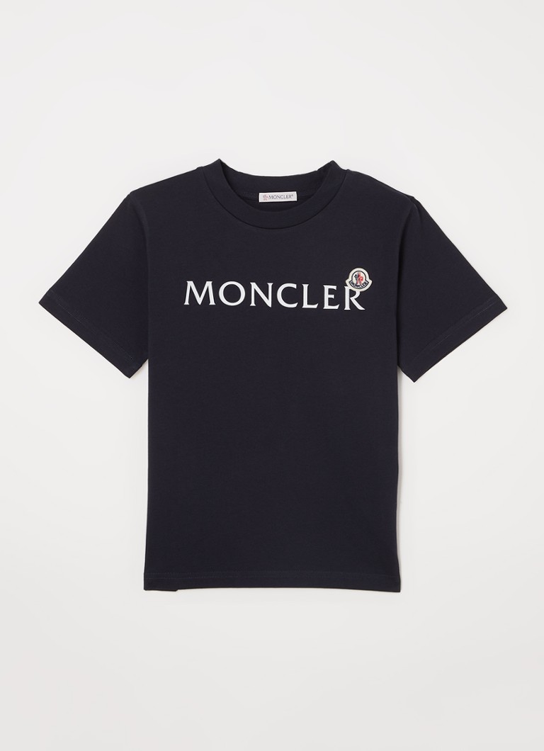 Moncler - T-shirt avec logo imprimé - Bleu foncé