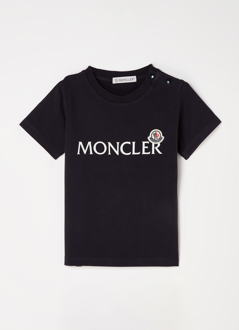 Moncler - T-shirt avec logo imprimé - Bleu foncé