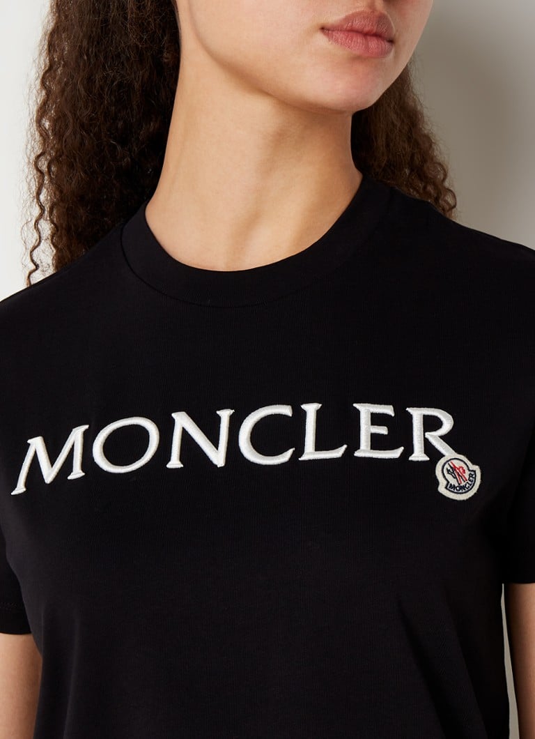 Luxe terrorisme Automatisering Moncler T-shirt met logoborduring • Zwart • deBijenkorf.be
