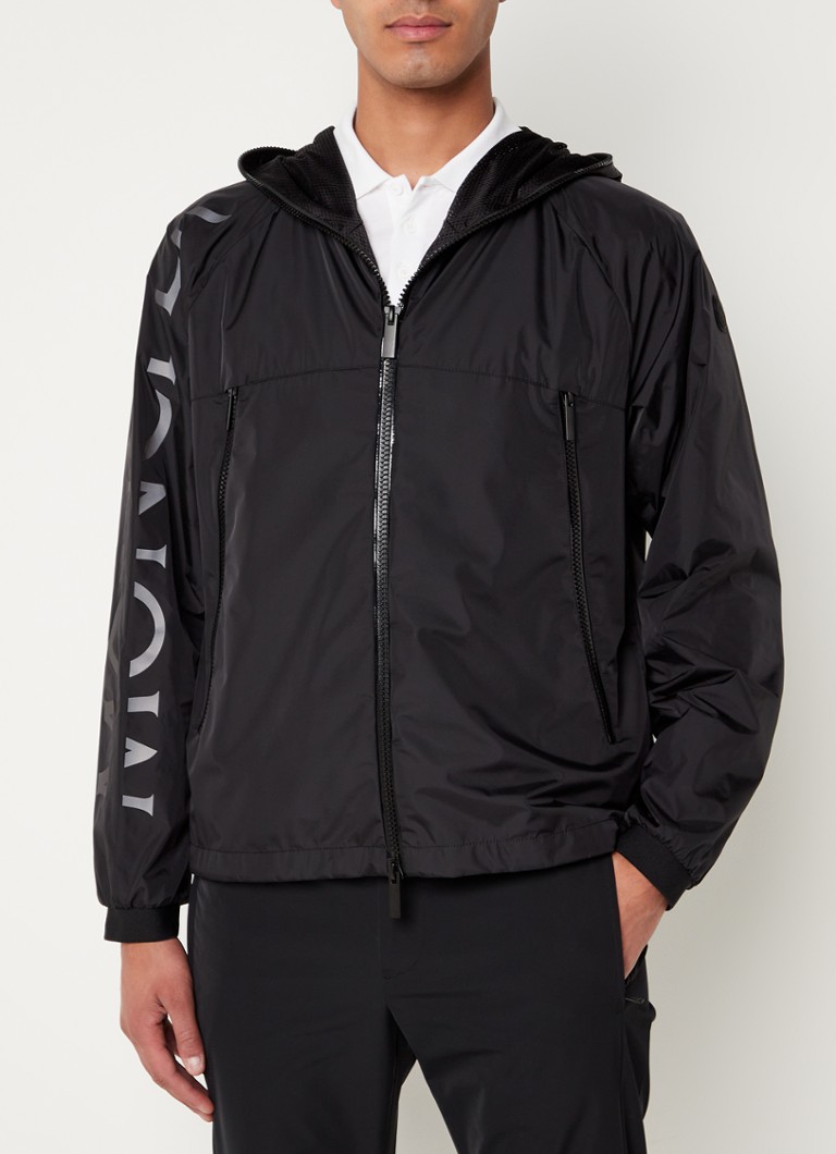 Moncler - Veste coupe-vent Besar avec poches zippées et logo imprimé  - Noir