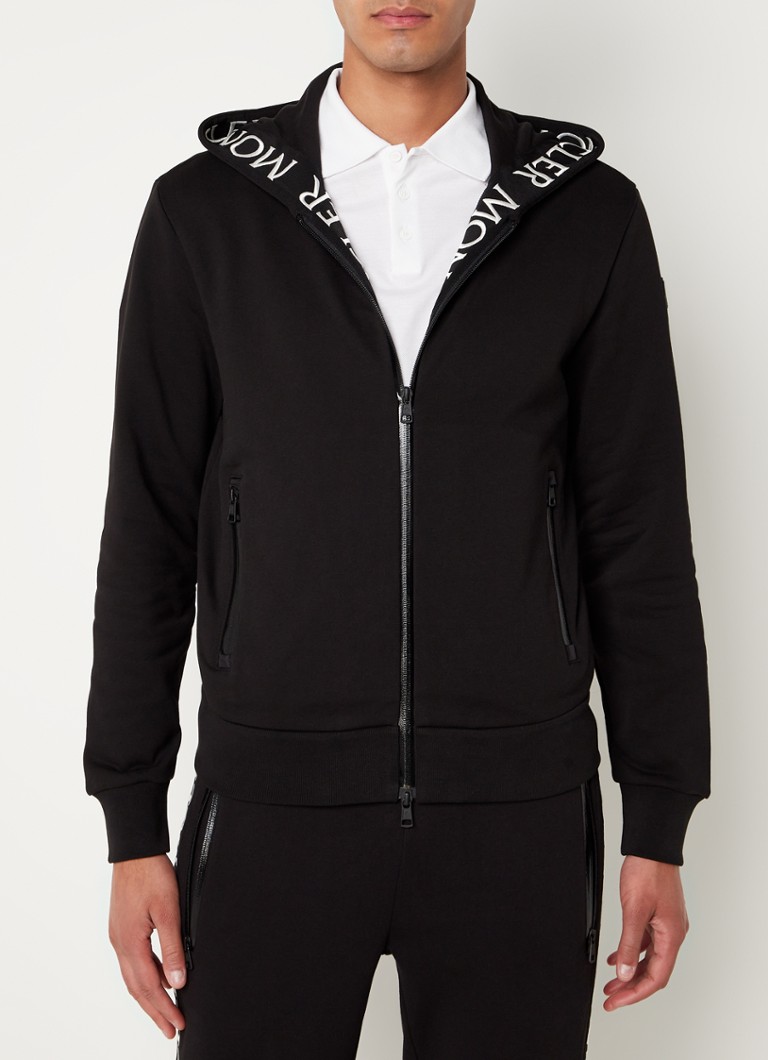 Moncler - Veste de survêtement avec logo brodé et poches zippées - Noir