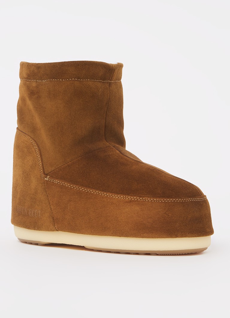 Moon Boot - Icon Low Nolace snowboot van suède met waterafstotende coating - Cognac