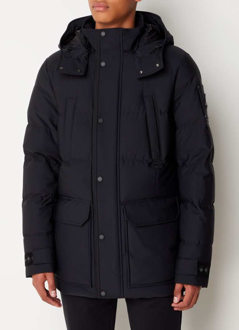 Moose Knuckles Valleyfield Puffer Jack Met Donsvulling En Afneembare Capuchon • Zwart 4245