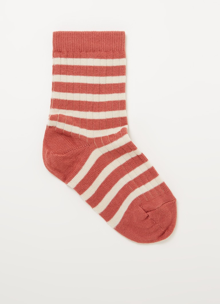 mp Denmark - Eli sokken met streepprint - Koraalroze