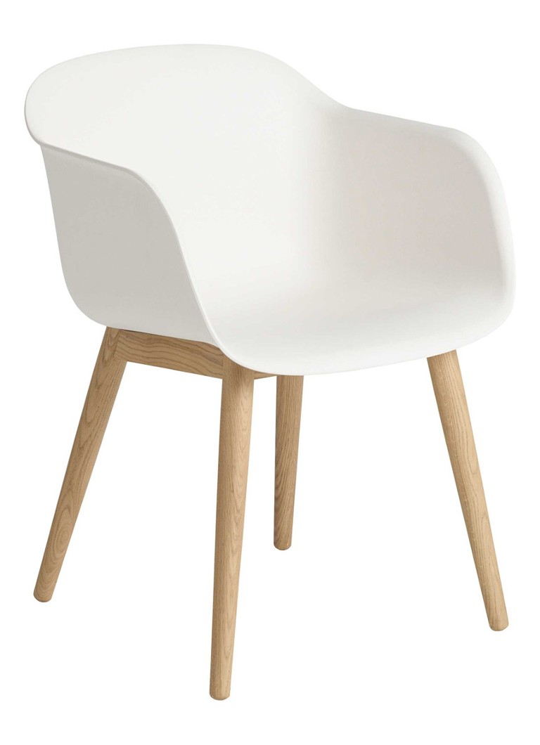 Muuto Fiber Wood stoel • Wit • de Bijenkorf.be