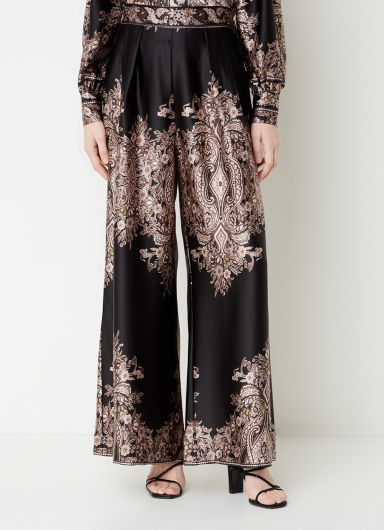 Neo Noir Mana High Waist Wide Fit Pantalon Met Paisley Dessin • Zwart • Debijenkorf Be