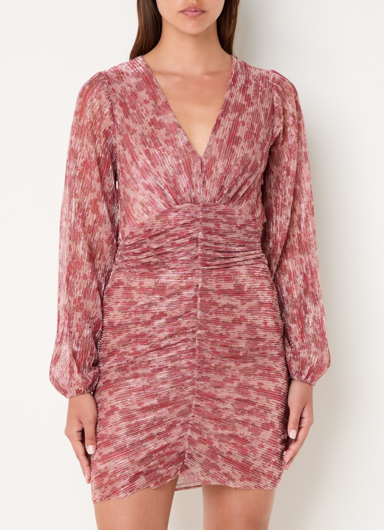 Neo Noir Wallis Glitz Flower mini jurk met lurex en V-hals