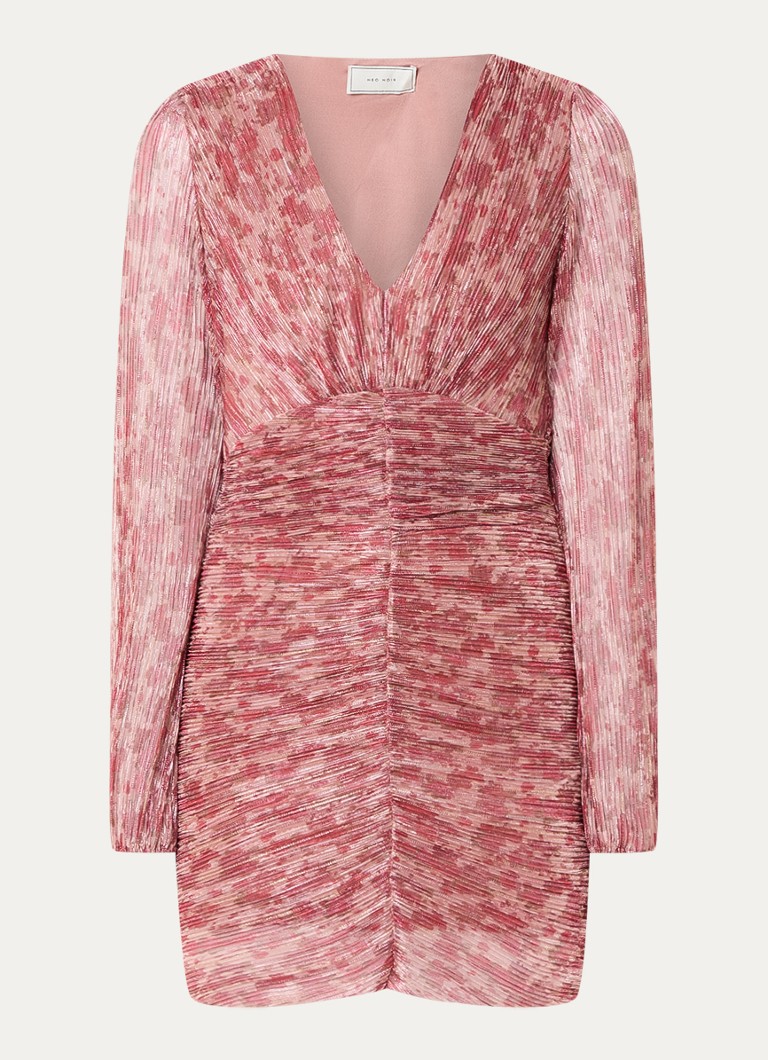 Neo Noir Wallis Glitz Flower mini jurk met lurex en V-hals